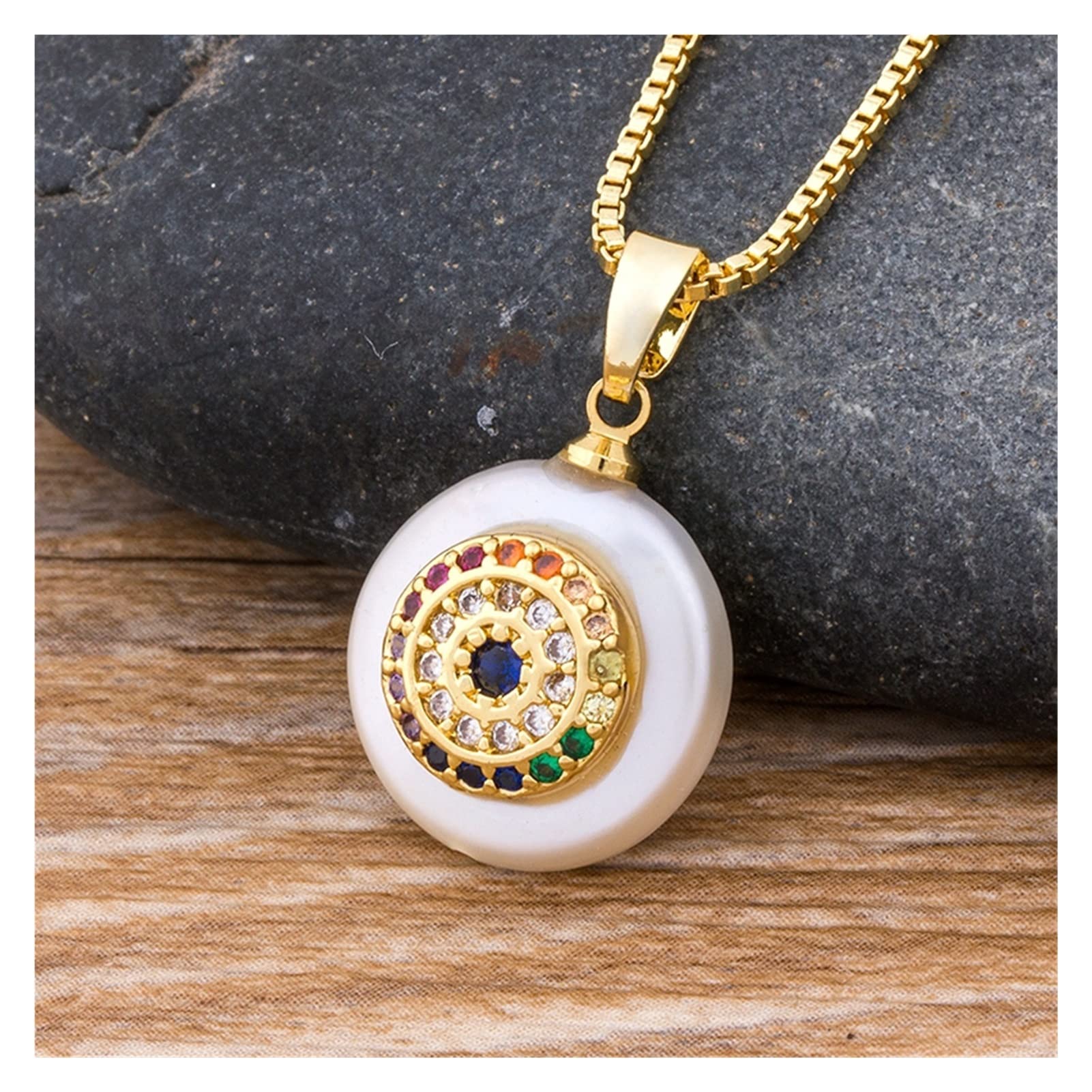 Baroque Pearl Evil Eye Necklace for Women - Elegant Party & Gift Jewelry