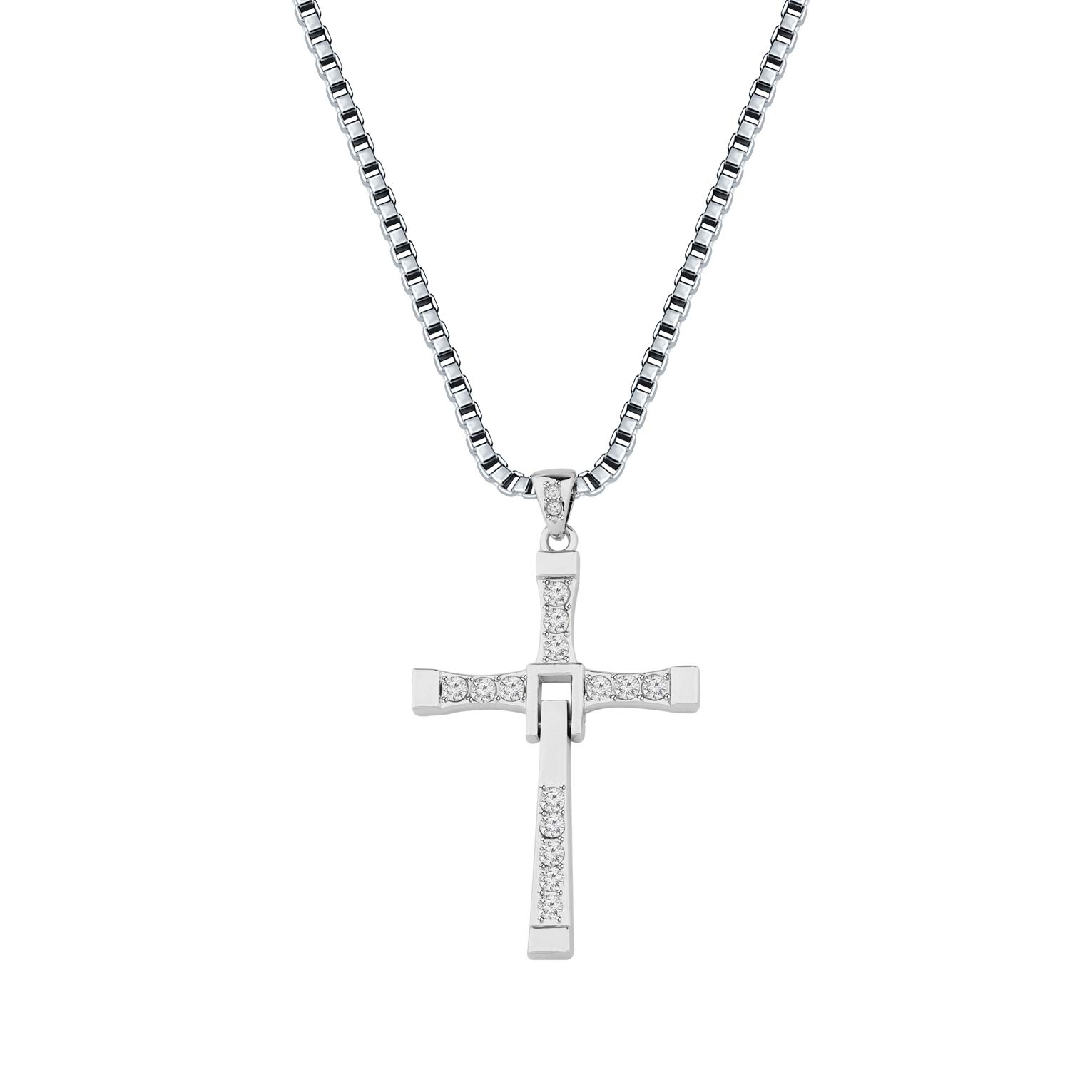 Inspired Cross Necklace for Sports Enthusiasts - Titanium Steel Pendant Jewelry for Men & Women - Perfect Gift for Movie Fans & Fast Sports Lovers - Great for Everyday Wear, Special Occasions & Movie-Themed Events