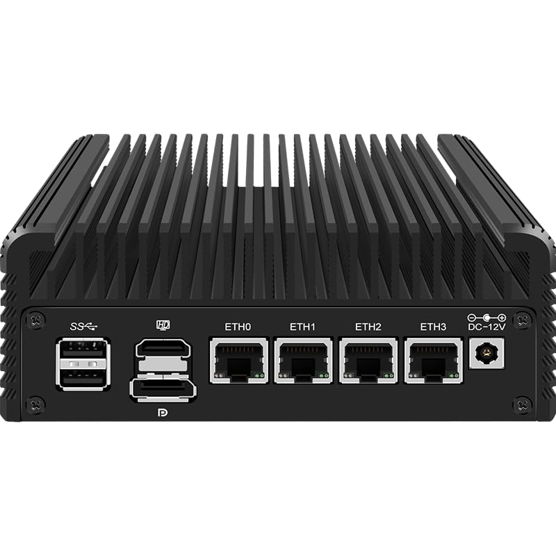 CWWK Mini Firewall PC with Intel N100 Processor, 16GB DDR5 RAM, 256GB NVMe SSD, 4x 2.5GbE i226V LAN Ports - High-Performance Micro Router for Home & Office Network Security, VPN, Firewall, and OPNsense/PFSense Applications