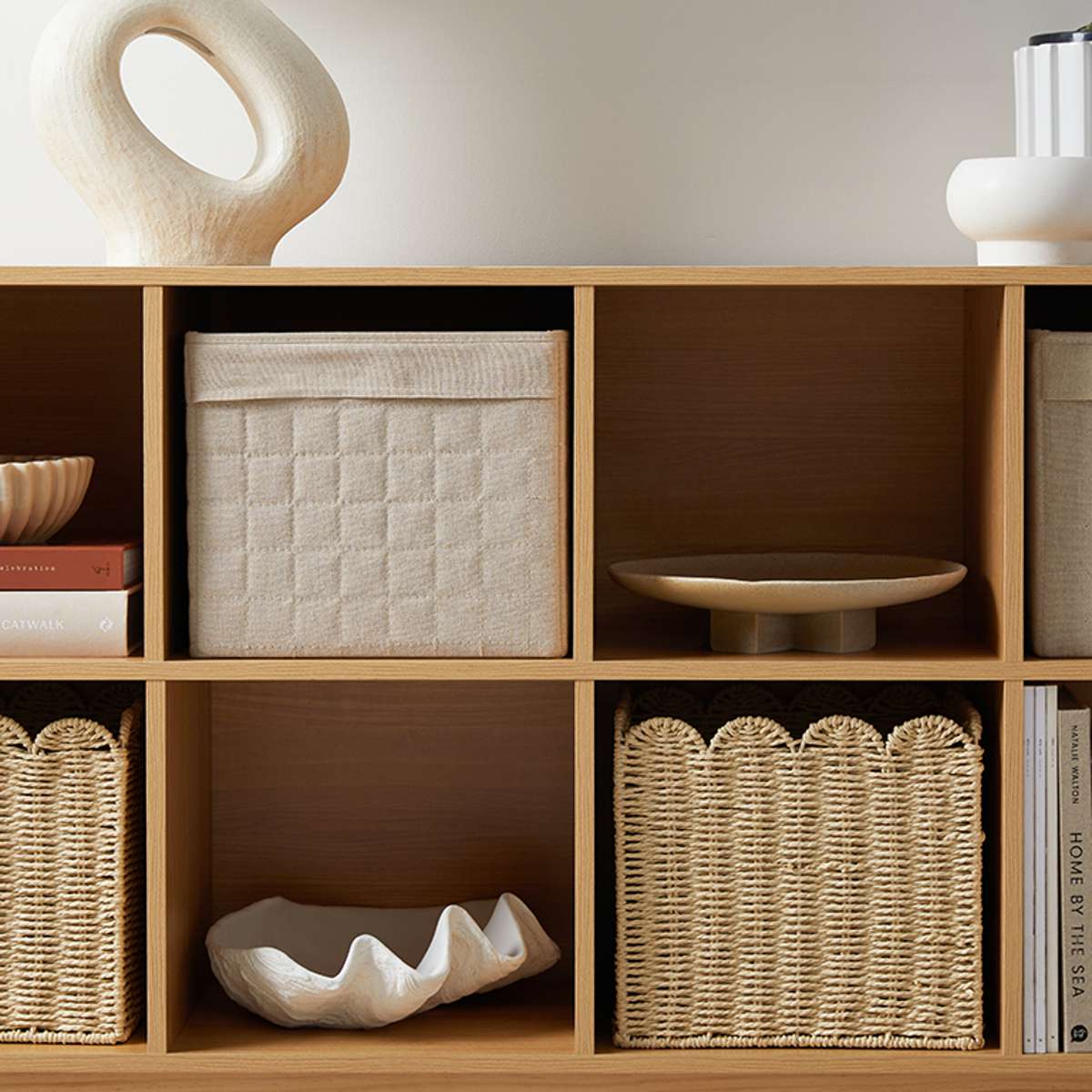 Watson 8-Cube Storage Organizer - Natural Wood Bookshelf for Home & Office Organization | Perfect for Living Room, Bedroom, Kids Room Storage Needs