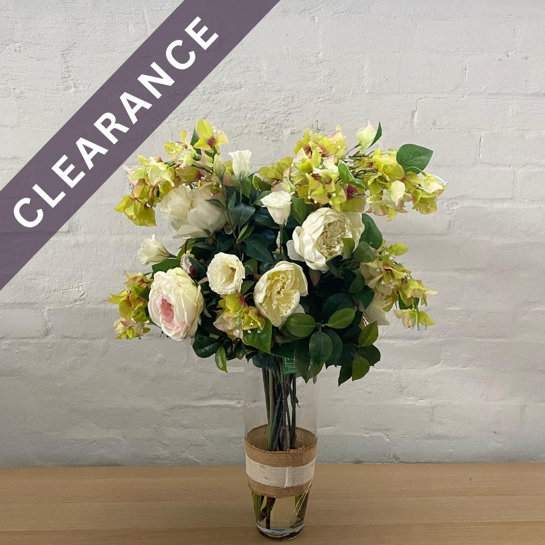 Ex-Rental Artificial Floral Arrangement in White - Premium Quality Silk Flowers for Home Decor, Wedding Centerpieces & Event Styling