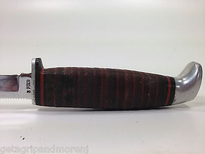 Vintage CASE XX 3 FINN SSP Folding Knife with Leather Sheath - 1970s Collectible Pocket Knife for Camping, Hunting & Outdoor Adventures