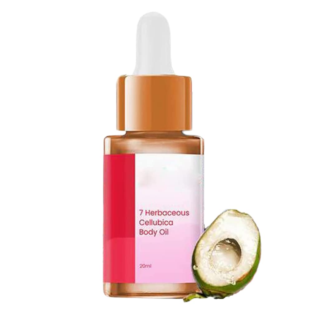 Blusoms 7 Herbaceous Cellubica Firming & Anti-Wrinkle Body Oil for Legs, Arms & Skin - Natural Plant-Based Moisturizer for Dry Skin & Stretch Marks - Perfect for Massage, Post-Workout Recovery & Daily Hydration