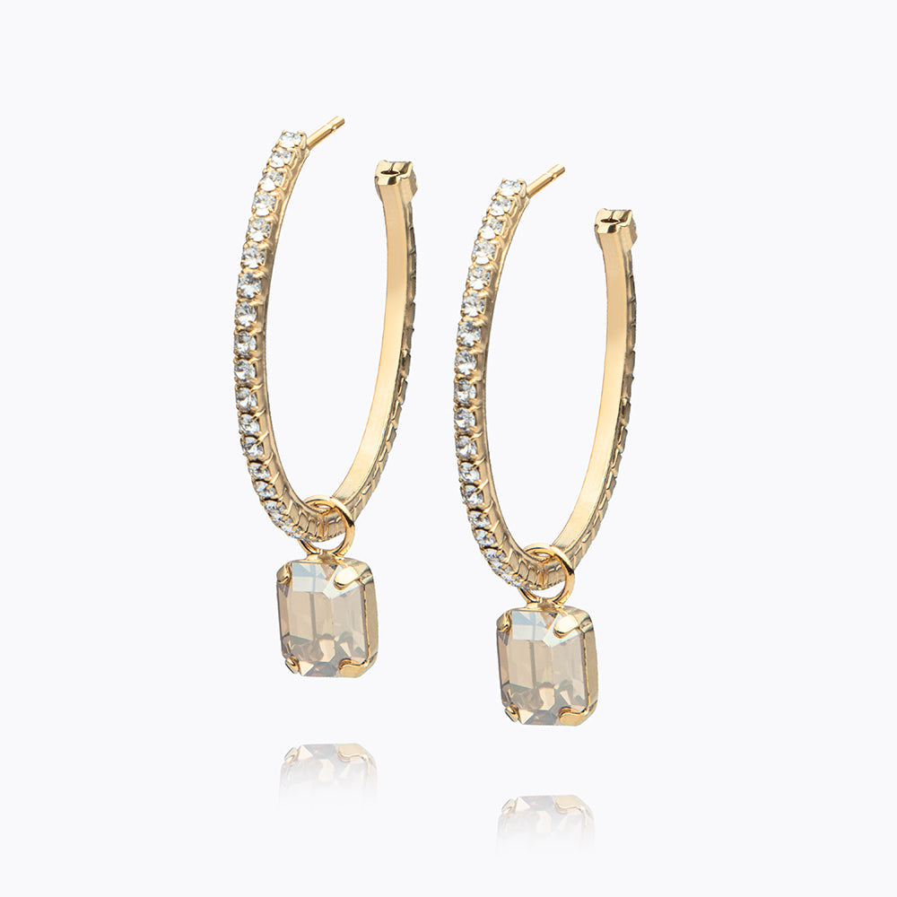 Lydia Loop Earrings - Golden Shadow Hoop Earrings for Women, Elegant Dangle Earrings for Everyday Wear, Party & Special Occasions