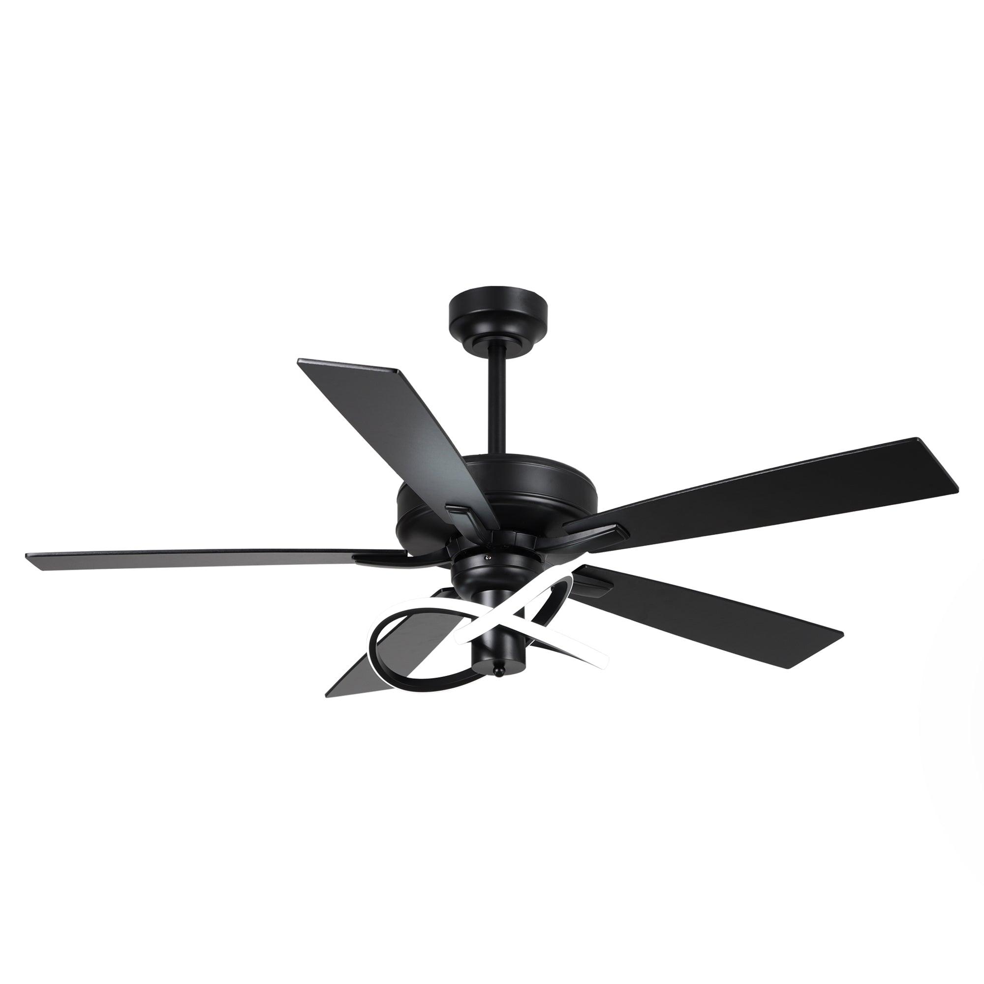 52 Inch Oregon DC Motor Modern Downrod Ceiling Fan with LED Light - Energy Efficient Quiet Operation for Living Room, Bedroom, and Office