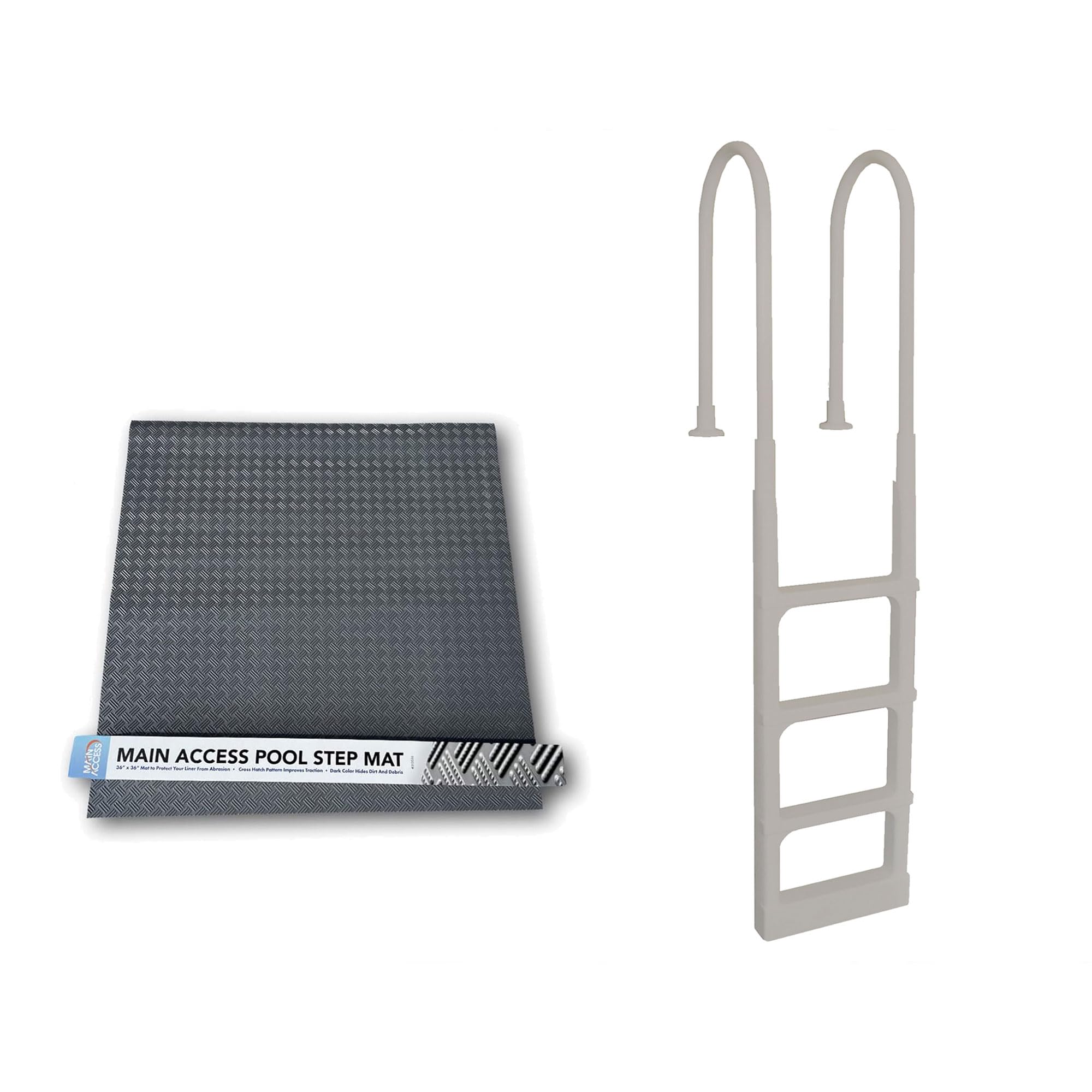 36 x 36 Inch Large Pool Step Ladder Guard Mat with Adjustable 54 Inch ProSeries - Safety Cover for Above Ground Swimming Pool Ladders | Perfect for Backyard, Inground & Outdoor Pools