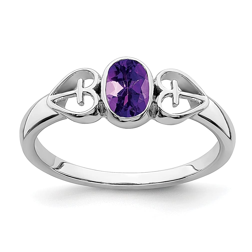 925 Sterling Silver Amethyst Ring for Women | February Birthstone Jewelry | Dainty Purple Gemstone Ring | Elegant Gift for Her | Perfect for Valentine's Day, Anniversary & Special Occasions