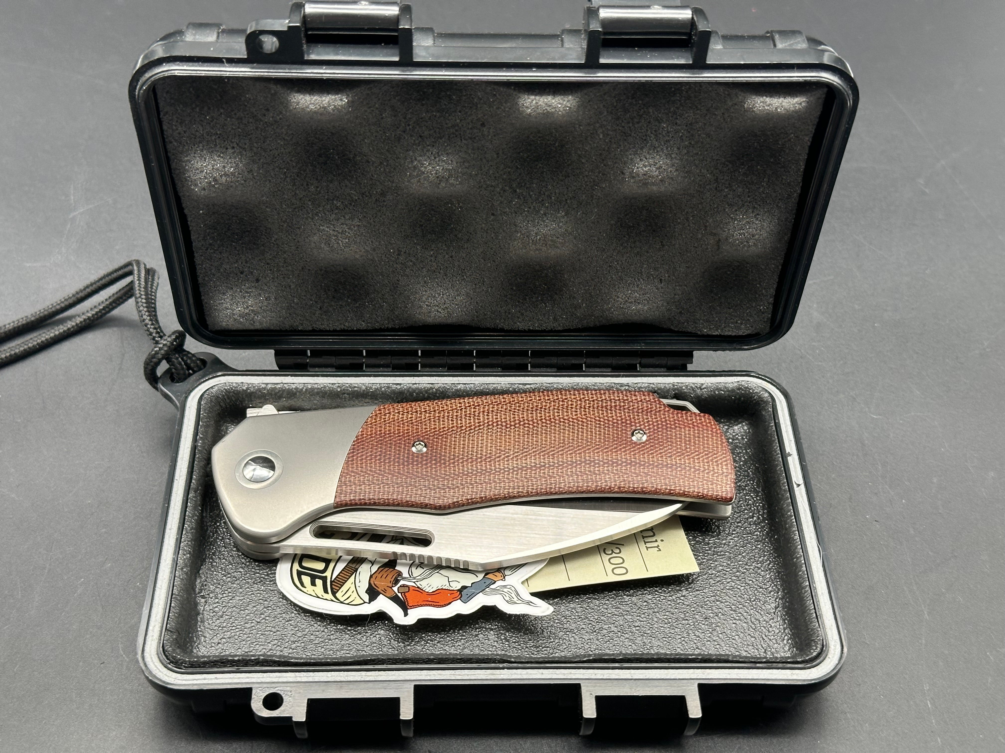 Renegade Gungnir Titanium Folding Knife with Micarta Handle - Premium M390 Steel Blade for Outdoor, Camping, and EDC Use