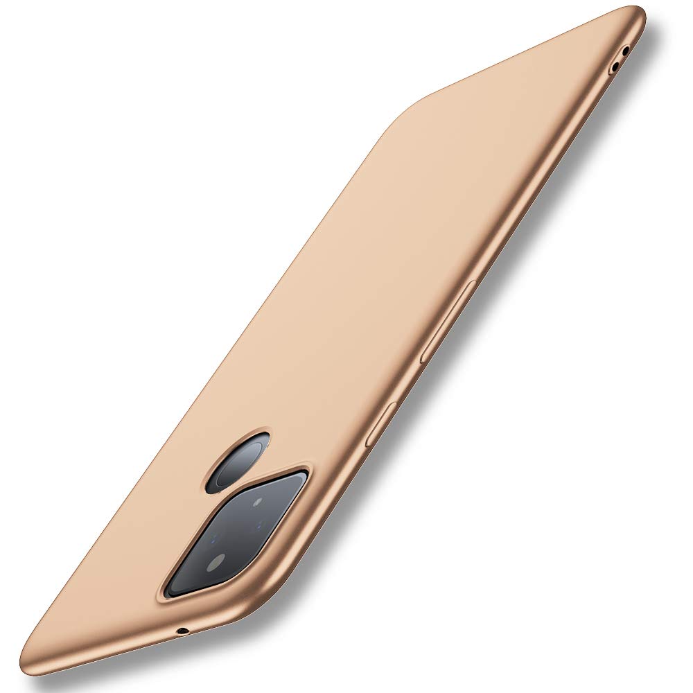 Google Pixel 5 5G Case Slim Fit Soft TPU Guardian Series Matte Finish Ultra-Thin Light Coating Grip Full Protective Cover - Gold, Perfect for Everyday Use and Travel