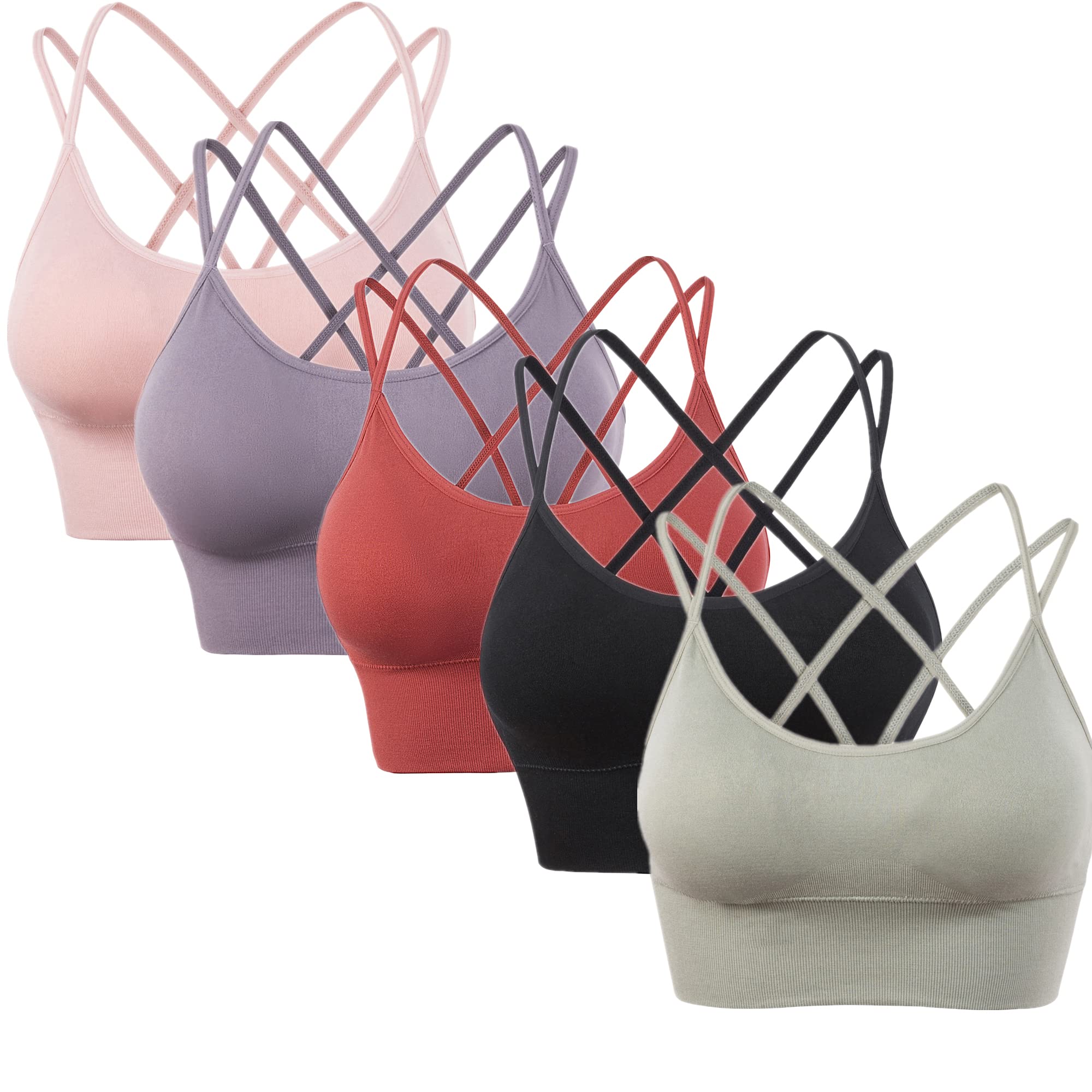 Enjoyoself Women's Strappy Sports Bra - High Support Yoga Running Gym Workout Tank Top for Fitness & Active Lifestyle - Perfect for Yoga, Running, Gym & Daily Wear
