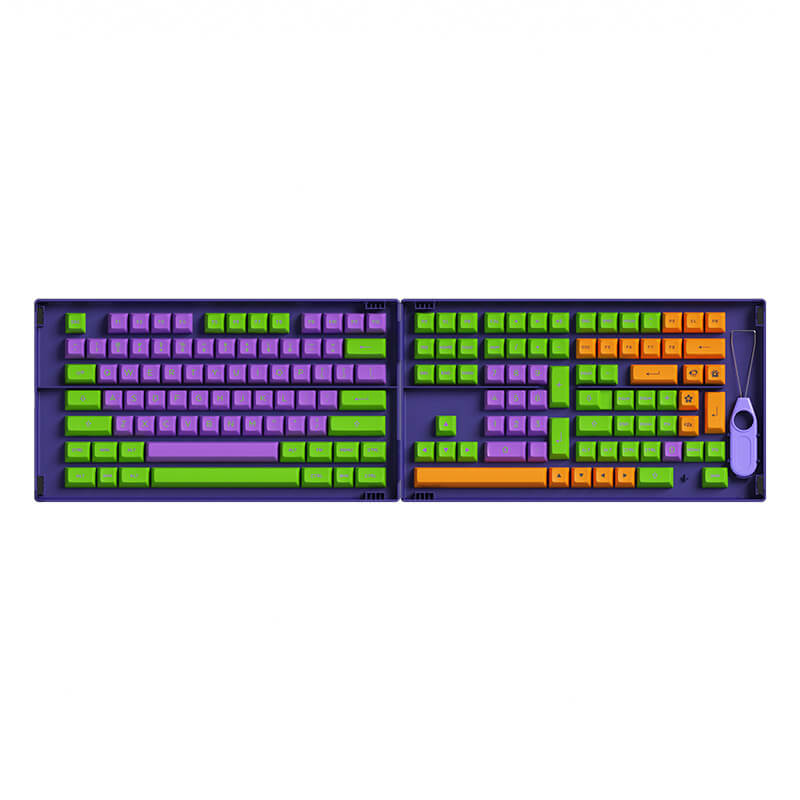 Akko EVA 01 Design Mechanical Keyboard Keycap Set - Custom PBT Keycaps for Gaming & Typing - Perfect for Anime Fans & PC Enthusiasts