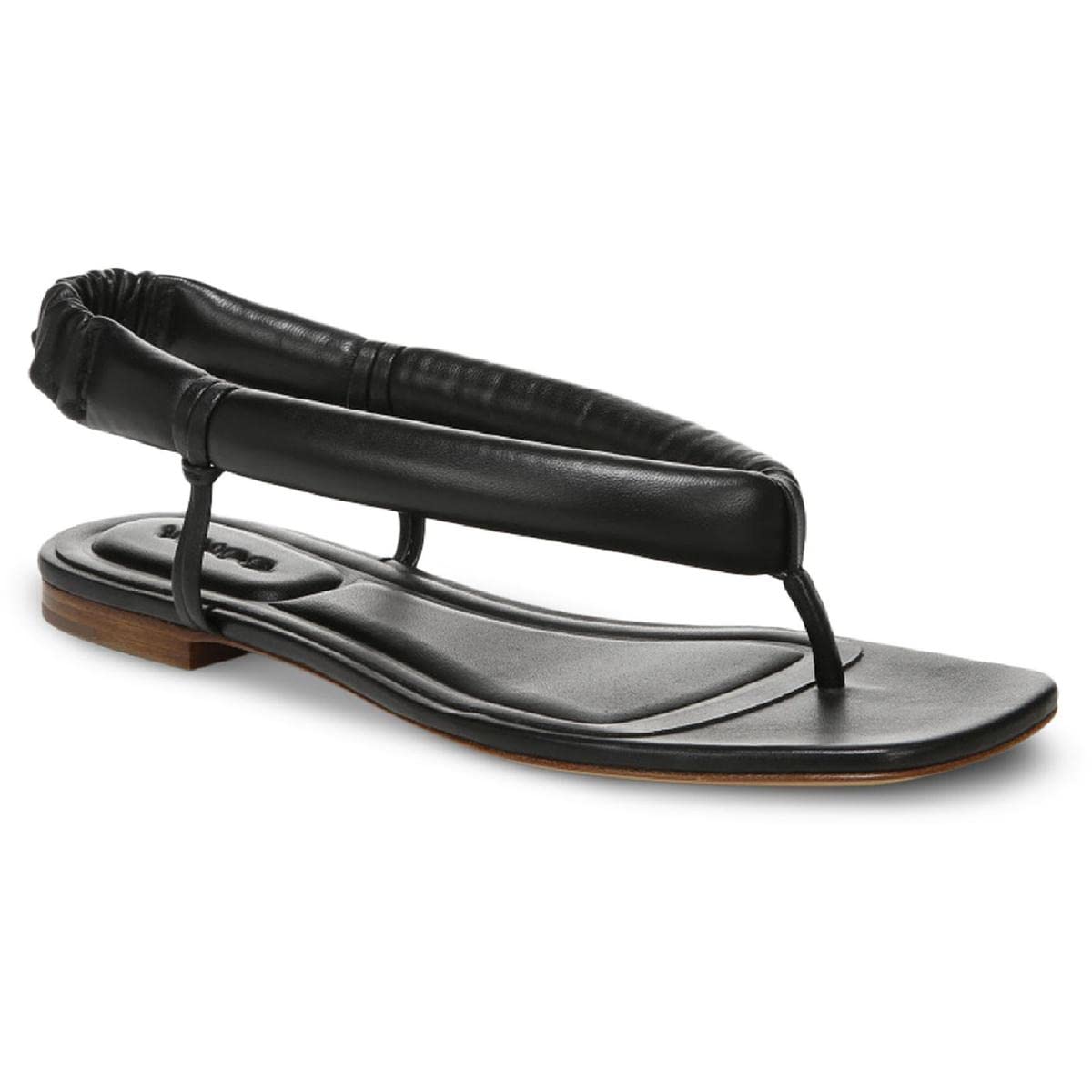 Vince Women's Leather Square Toe Thong Sandals - Black Size 7.5 Medium (B,M) | Comfortable Summer Flip Flops for Beach, Pool & Casual Outings