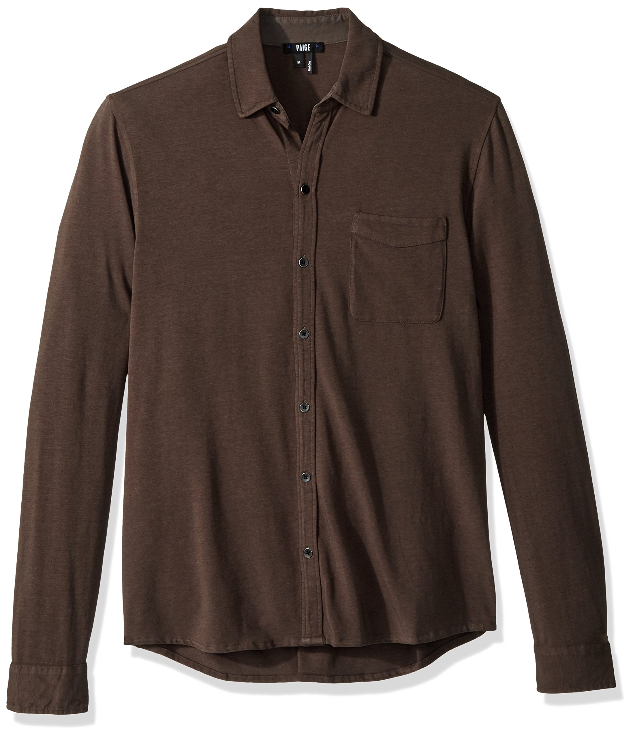 PAIGE Men's Stockton Tech Jersey Button Up Shirt - Lightweight & Breathable Casual Button Down for Work, Travel & Outdoor Activities