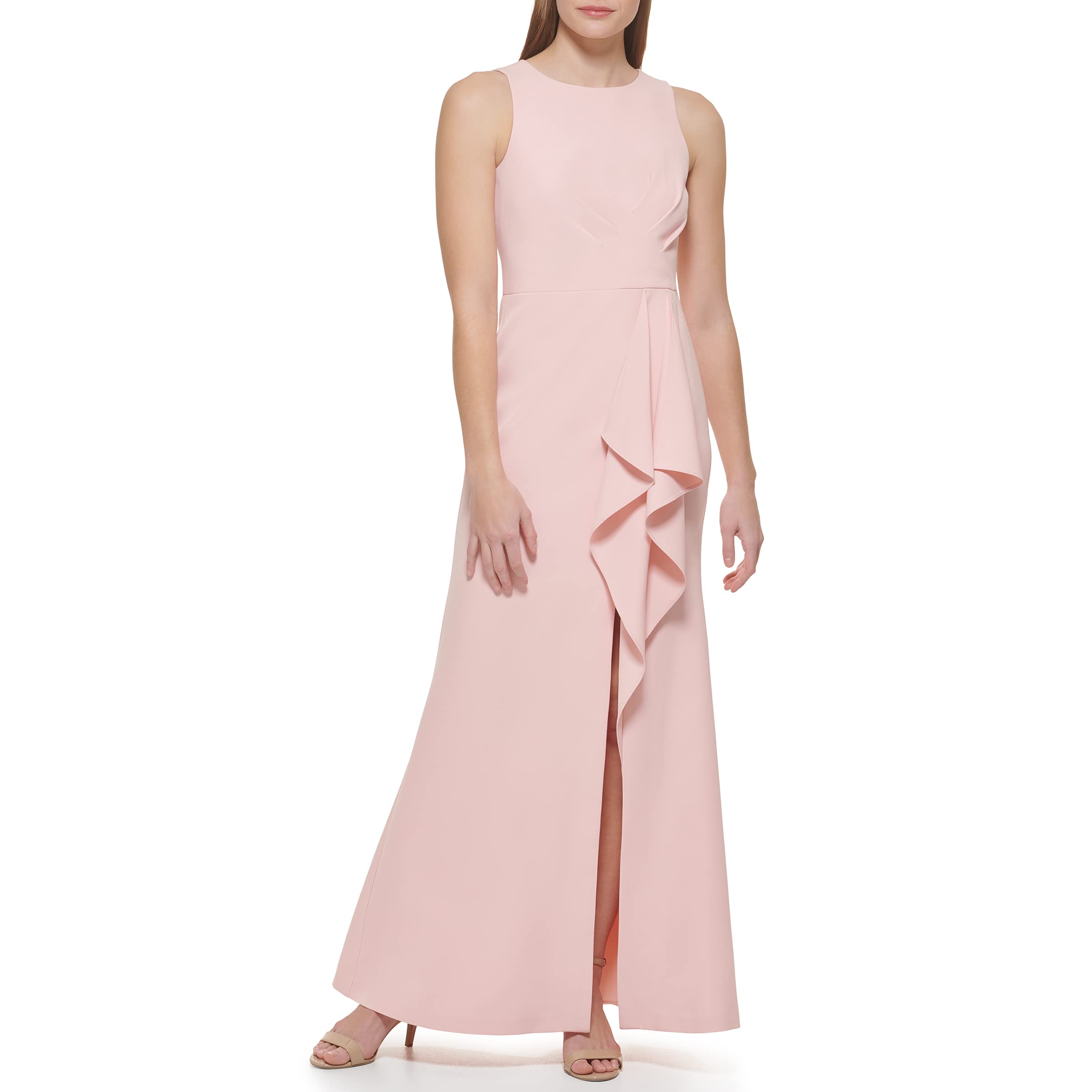 Eliza J Women's Sleeveless Stretch Crepe Dress with Jewel Neckline - Perfect for Weddings, Cocktail Parties & Formal Occasions