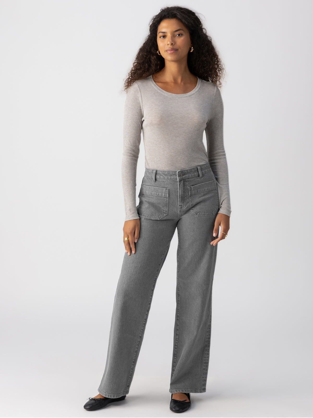 Marine Full Length Standard Rise Jeans in Asphalt Wash - Comfortable Denim Pants for Casual Wear, Work & Everyday Outfits