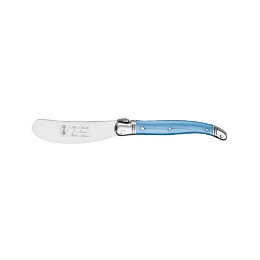 Laguiole Jean Neron Mini Spreader Knife - Blue Stainless Steel Blade - Perfect for Cheese, Butter & Jam Spreading at Parties & Picnics