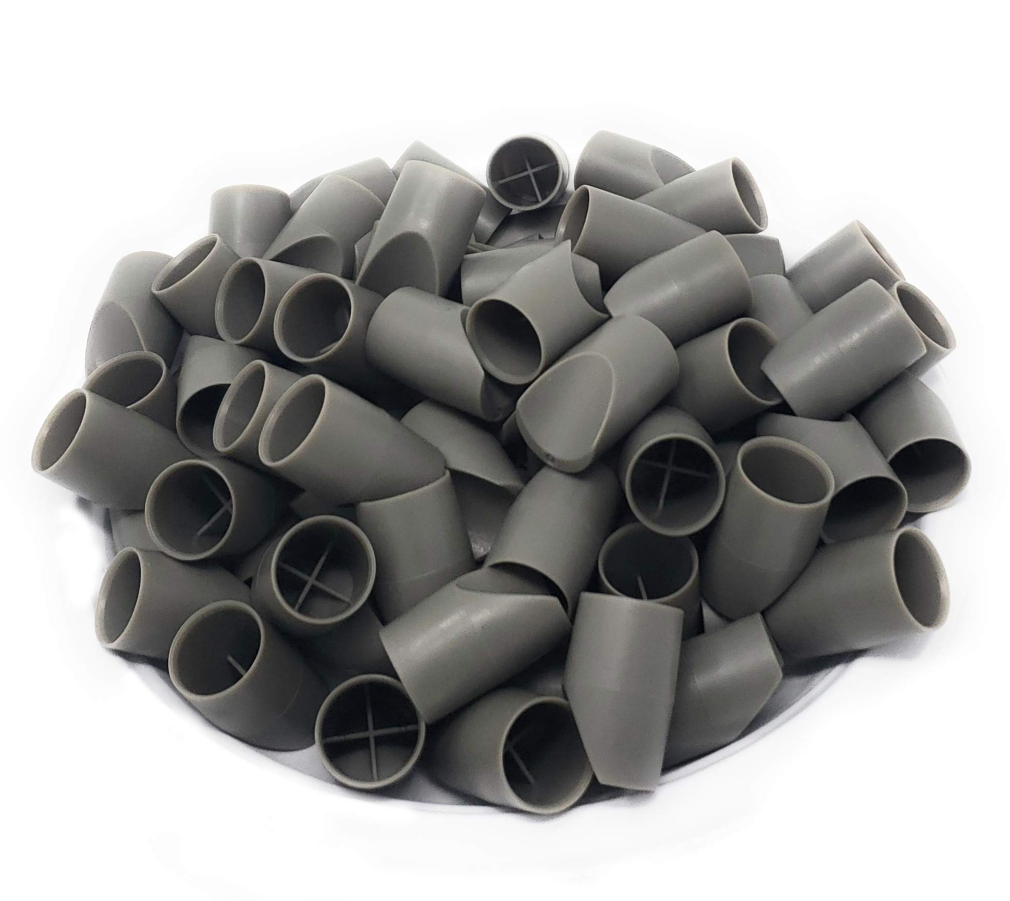 100-Pack Gray Folding Chair V-Tip Stabilizer Caps for 7/8