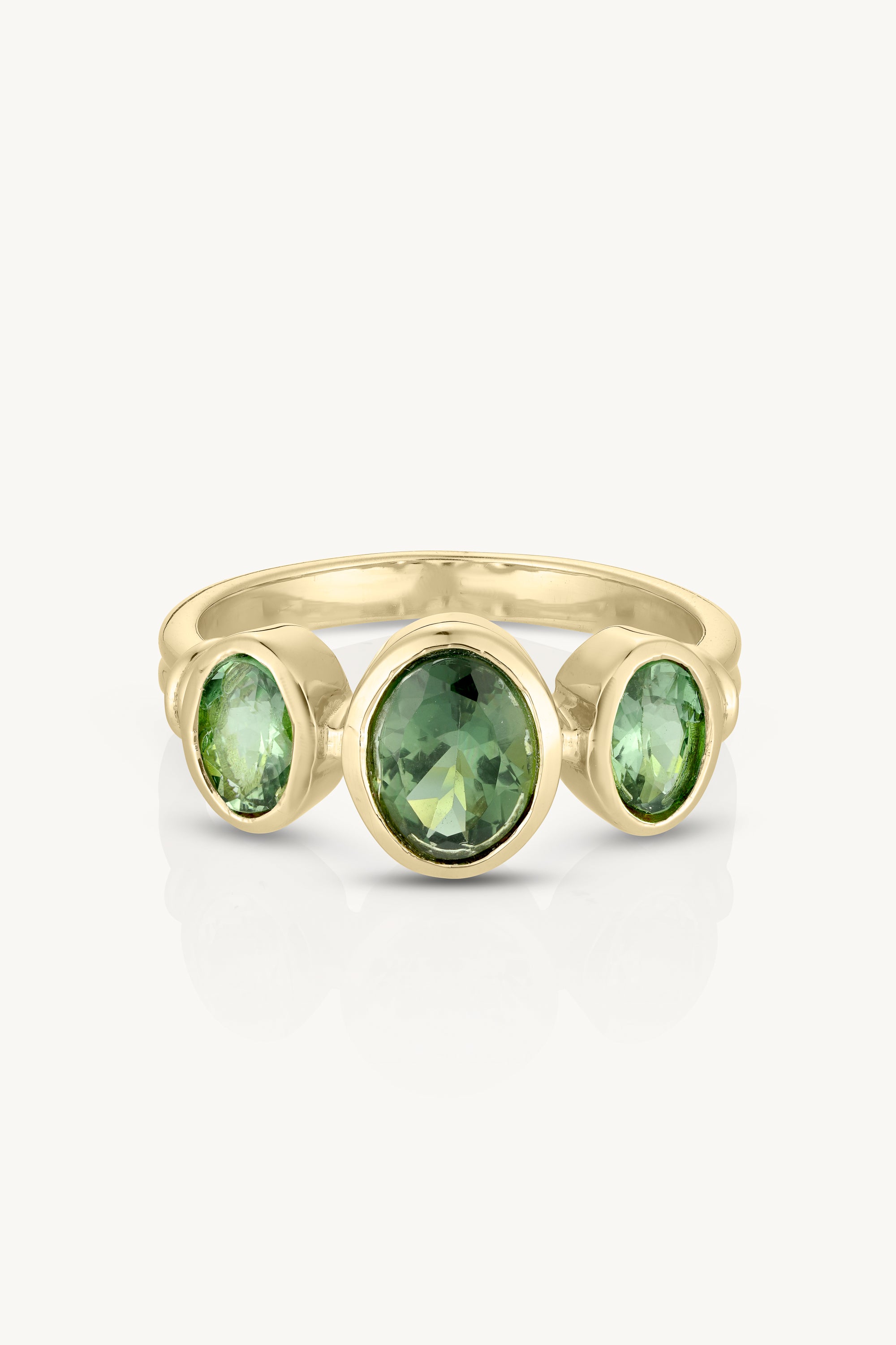 Trinity Apatite Gold Ring for Women - 14K Solid Gold Stackable Ring with Genuine Blue Apatite Gemstone - Perfect for Everyday Wear, Gift Giving & Special Occasions