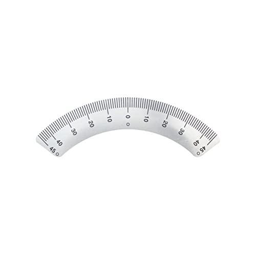 **Aluminum Alloy Oval Workbench Ruler 90mm Outer Radius - Silver Metric Scale Miter Track Tape Measure (45°-0-45° Middle) - Perfect for Woodworking, Carpentry, and DIY Projects**