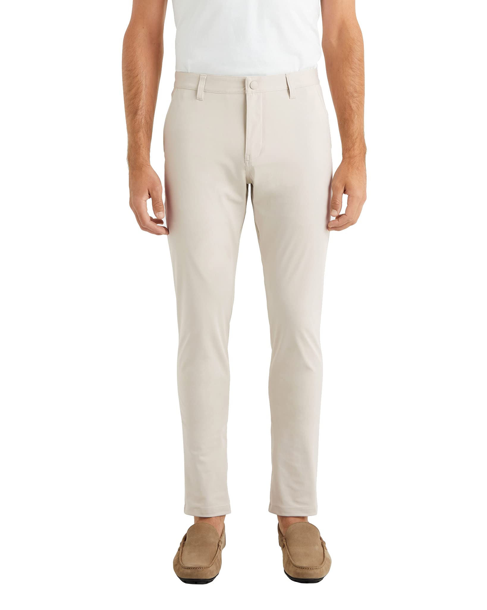 Rhone Men's Slim Commuter Pants - Stone Off White Size 33 | Comfortable Travel & Office Work Pants for Business Casual Wear
