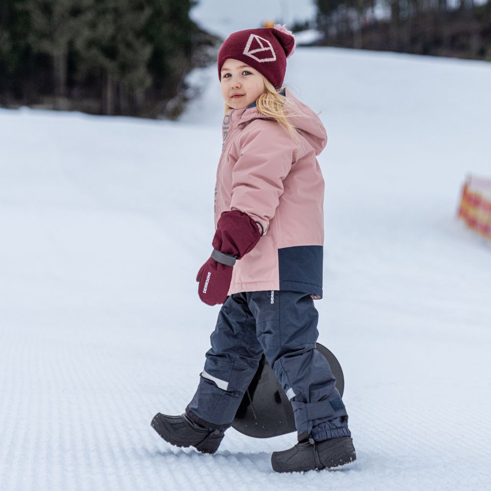 Didriksons Biggles Kids Ski Mittens - Warm Waterproof Winter Gloves for Boys & Girls (Rusty Wine Color) - Perfect for Skiing, Snowboarding & Outdoor Winter Activities