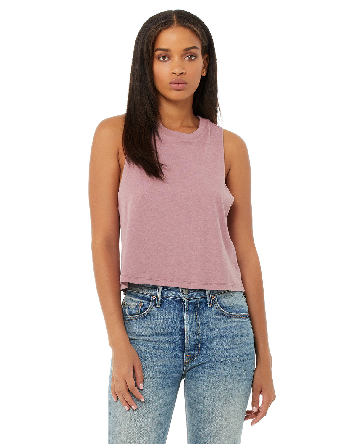 Bella + Canvas 6682 Women's Racerback Cropped Tank Top - Soft Breathable Fabric for Yoga, Gym & Summer Outfits