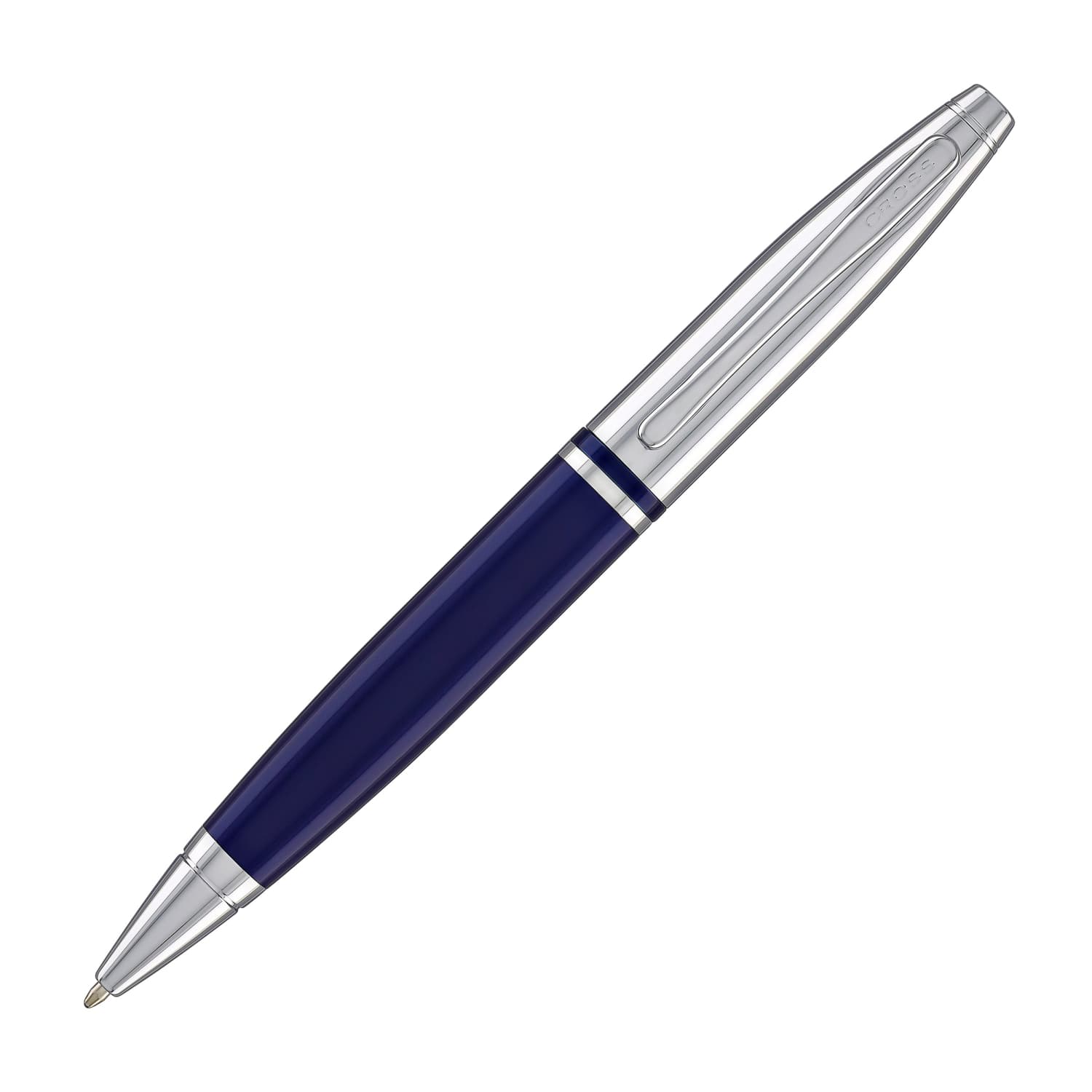 Premium Cross Calais Blue Ballpoint Pen with Chrome Trim - Elegant Writing Instrument for Office, School & Gift Giving