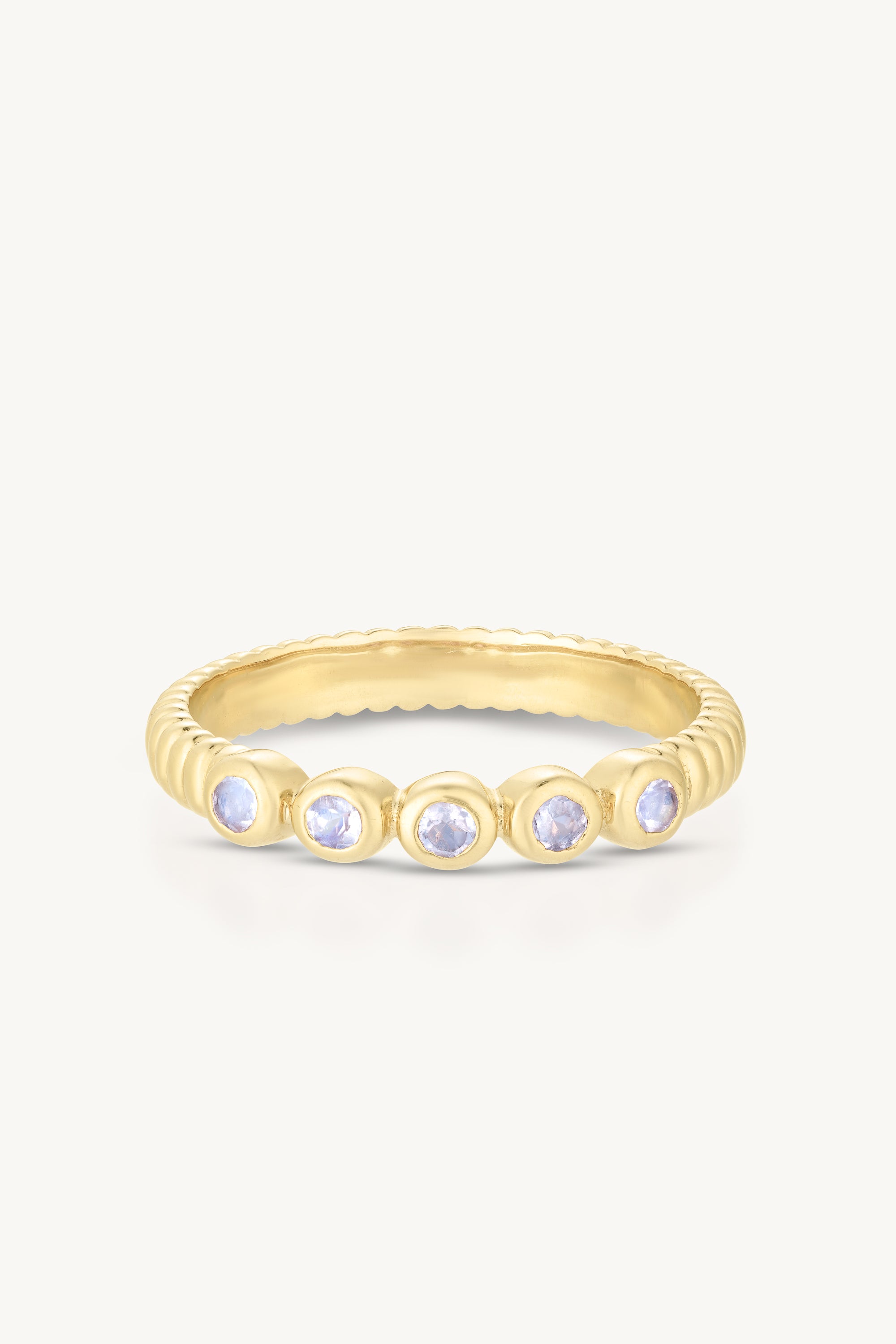 Natural Moonstone Gold Stacker Ring - Elegant Stackable Jewelry for Women | Perfect for Layering & Everyday Wear