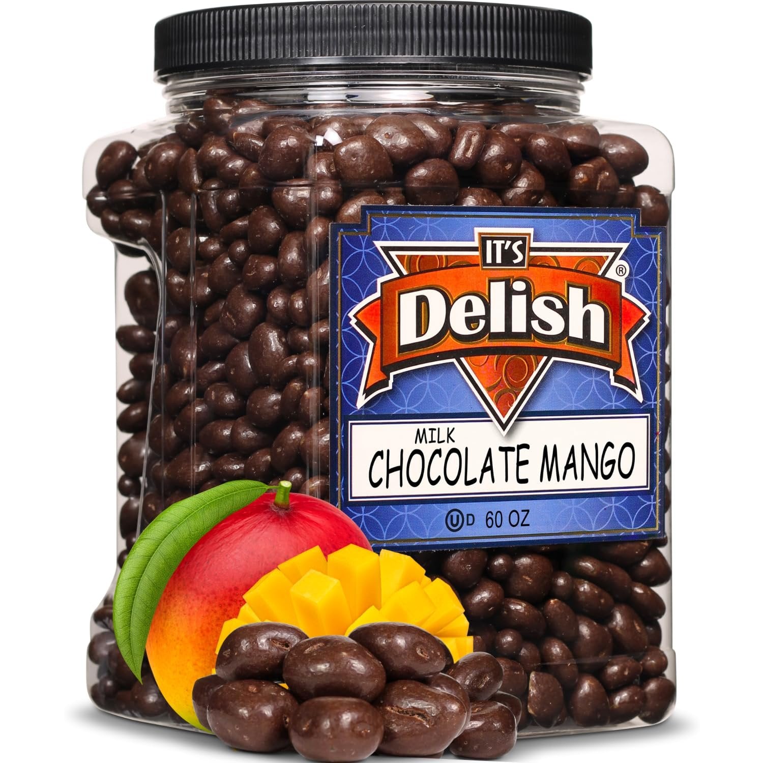 Premium Milk Chocolate Covered Dried Mango Slices - 3.75 LBS Bulk Size - Sweet & Tangy Tropical Snack for Parties, Gifts & Healthy Desserts