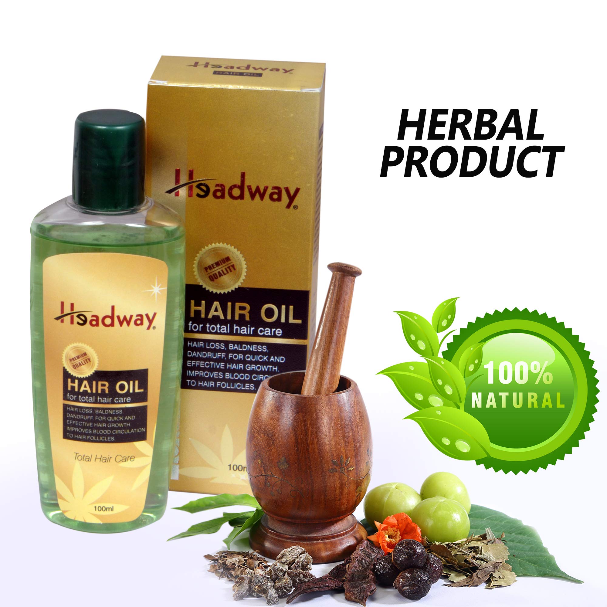 Headway Hair Growth Oil for Men & Women - Controls Hair Fall, Anti Dandruff Treatment, 100ml (Pack of 2) - Promotes Thicker, Healthier Hair for Daily Care & Scalp Nourishment