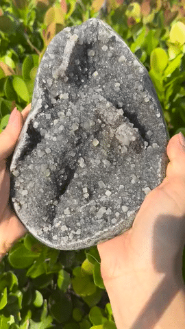 Natural Green Amethyst & Calcite Geode on Display Stand - 11 Inch Healing Crystal for Home Decor, Meditation & Spiritual Gifts