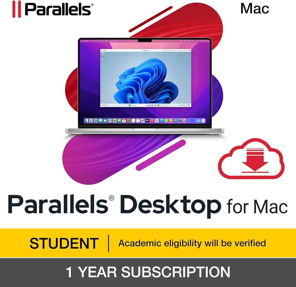 Parallels Desktop for Mac - 1 Year Student & Faculty License Subscription | Bundle Discount | Run Windows on Mac for School & Work