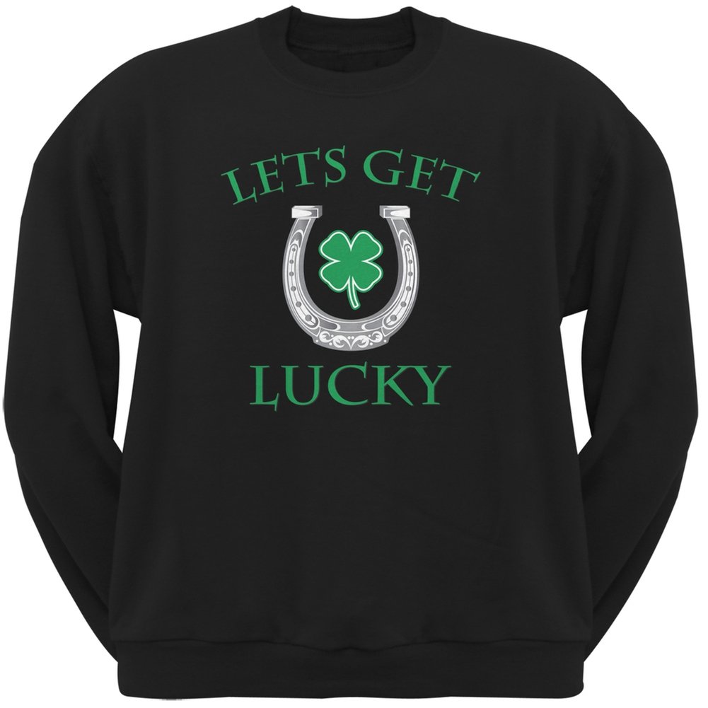 Old Glory St. Patrick's Day 'Let's Get Lucky' Black Adult Sweatshirt - Perfect for Irish Festivals & St. Paddy's Day Celebrations