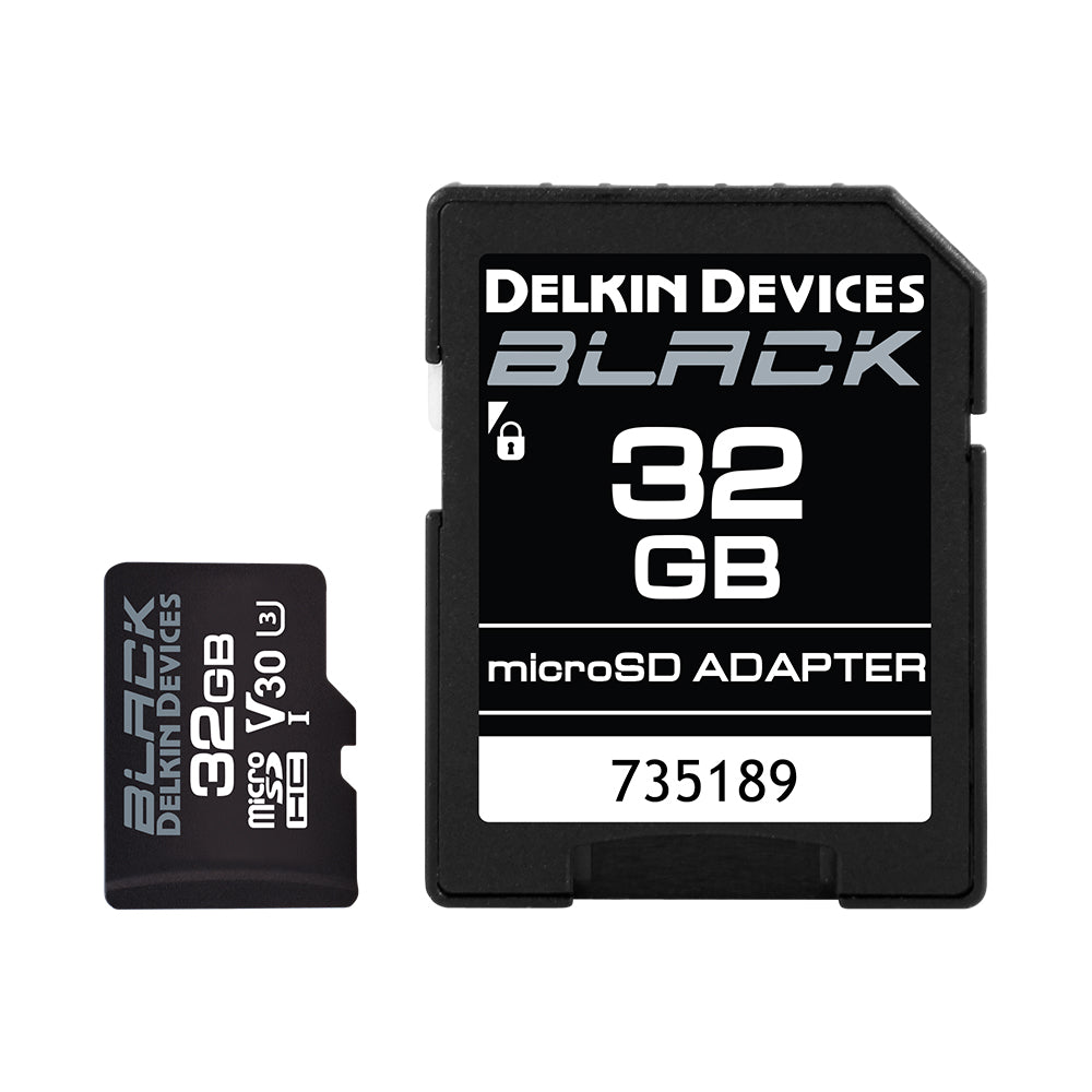 Delkin Devices BLACK UHS-I U3 V30 MicroSD Card - High Speed Memory Card for 4K Video, Photography & Gaming (16GB/32GB/64GB/128GB/256GB) - Perfect for Action Cameras, Drones & Smartphones