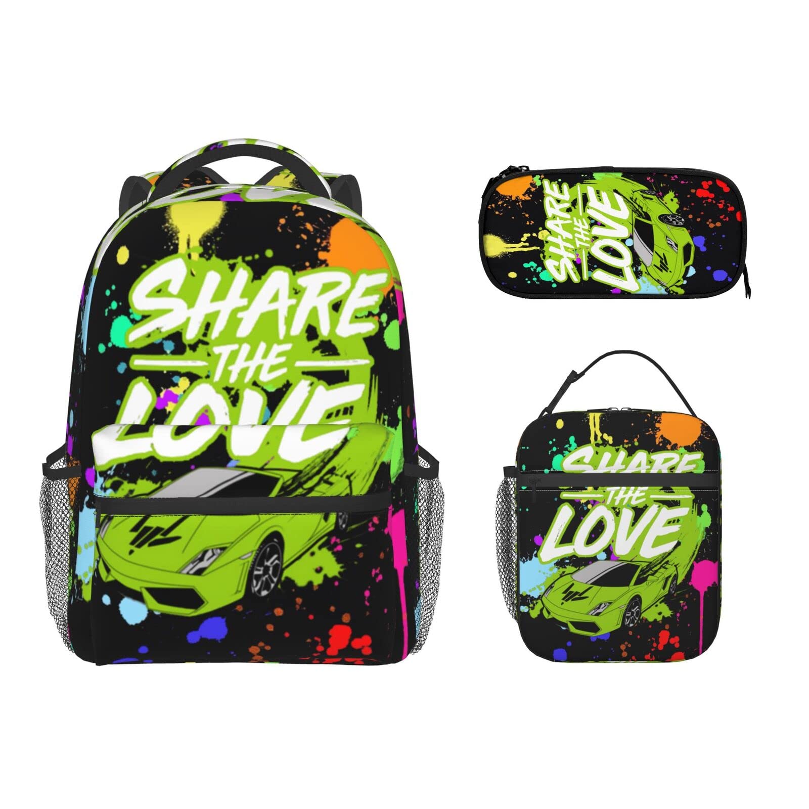 3 Piece Backpack Set with Lunch Bag & Pencil Pouch - Cute School Backpack for Girls, Boys & Teens | Perfect for School, Travel & Daily Use