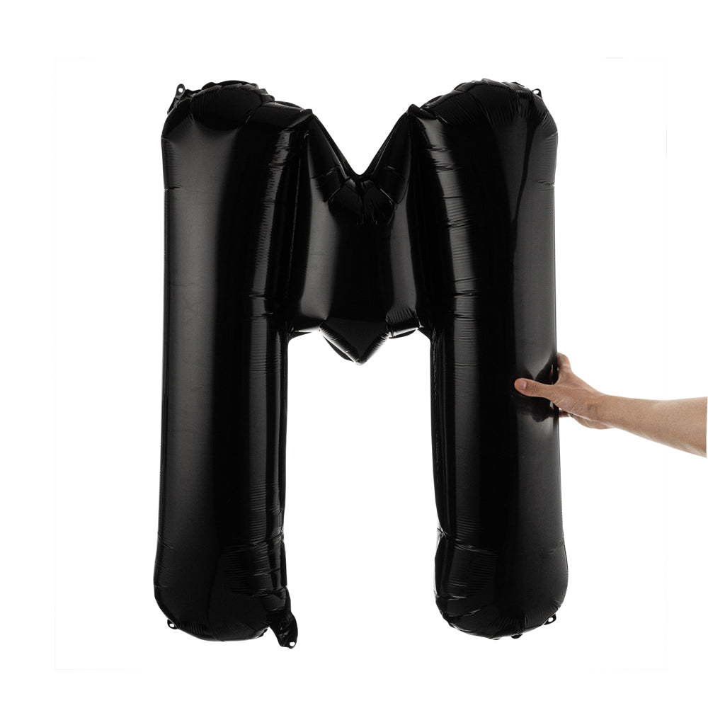 Balloonify Black Mylar Letter M Balloon - 40 Inch Large Foil Alphabet Balloon for Birthday Party Decorations, Wedding, Baby Shower & Graduation Events - 1 Count Box