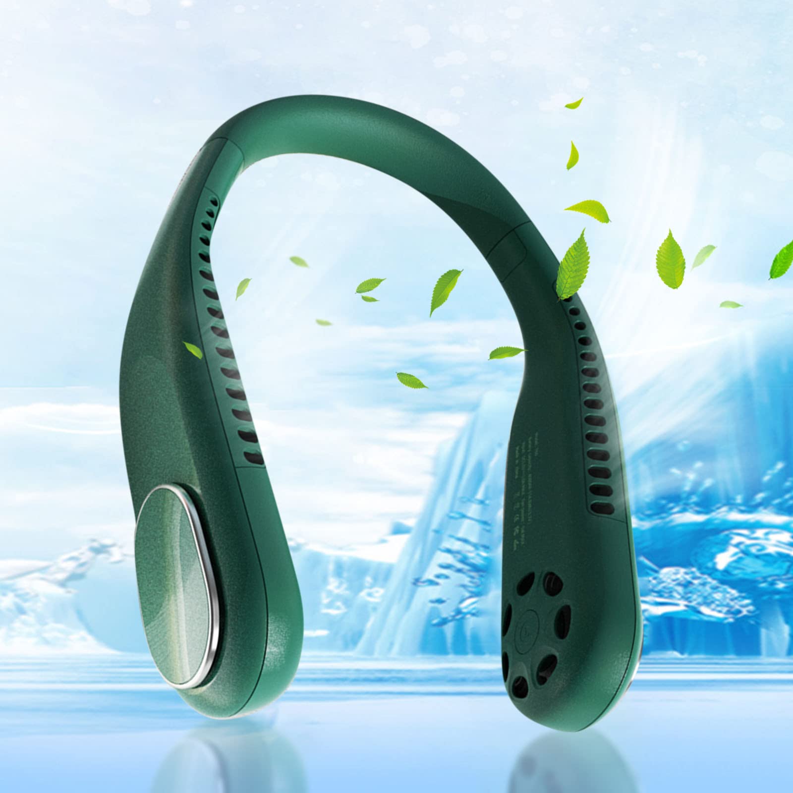 Portable Neck Fan - Hands-Free Wearable Bladeless Personal Fan with 3 Speeds, USB Rechargeable Cooling Fan for Office, Travel, Gym & Outdoor Activities - Perfect for Men & Women