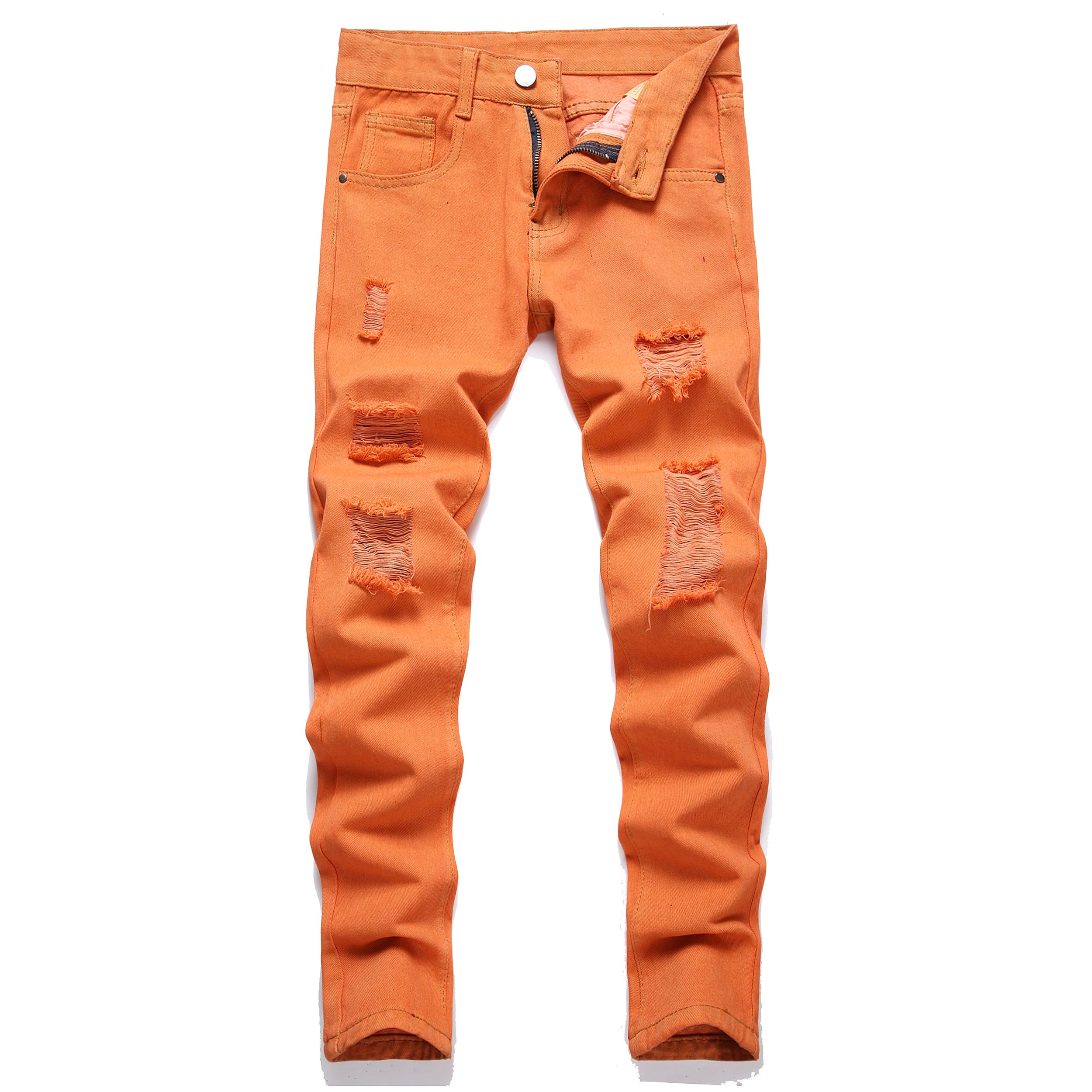 NOVOCCT Boys' Ripped Skinny Stretch Jeans - Fashionable Slim Fit Denim Pants for Active Kids | Comfortable & Durable for School, Play & Everyday Wear