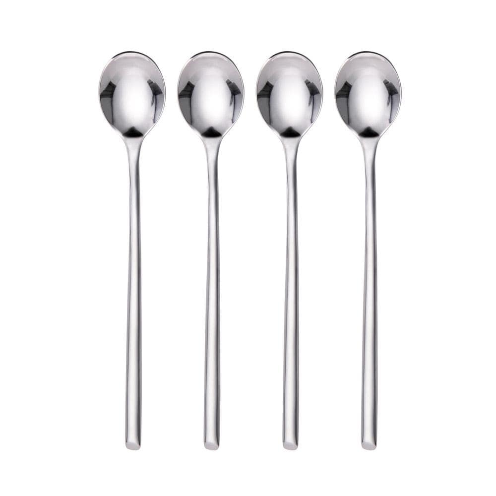 4-Piece Wave Design Beverage Spoons Set - Elegant Tea & Coffee Stirring Spoons for Home, Cafe, and Restaurant Use