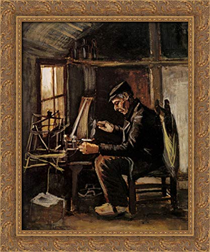 Vincent van Gogh Winding Yarn 20x24 Gold Ornate Wood Framed Canvas Art - Perfect for Living Room, Bedroom & Office Wall Decor
