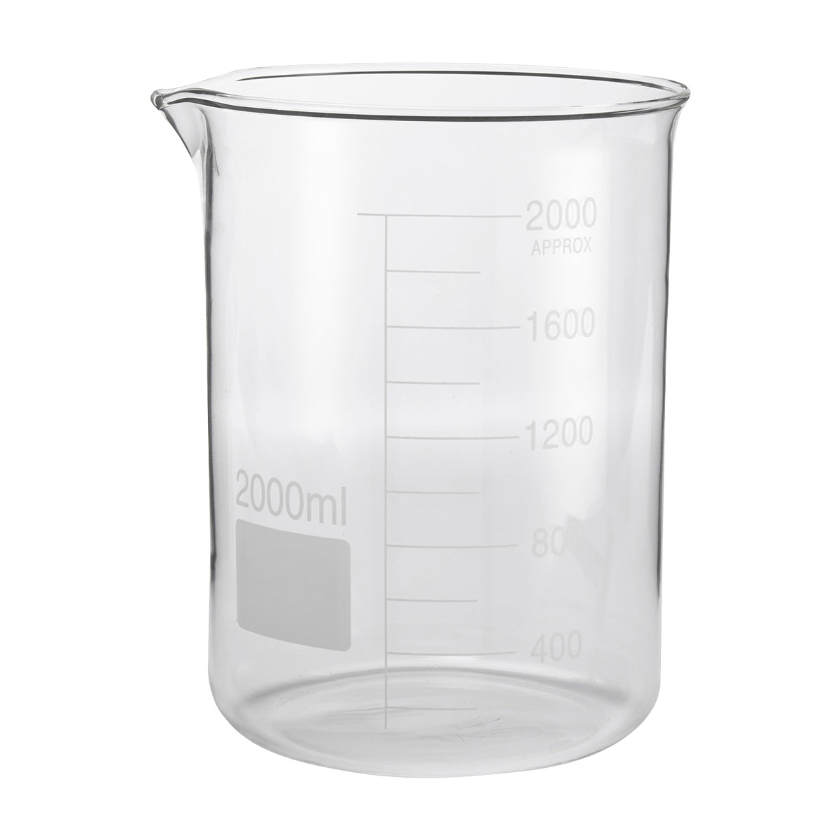 American Metalcraft GBE64 Chemistry Beaker, 64 oz (2000ml) - Heavy Duty Borosilicate Glass Lab Beaker for Scientific Experiments, Mixing Solutions & Classroom Chemistry Labs