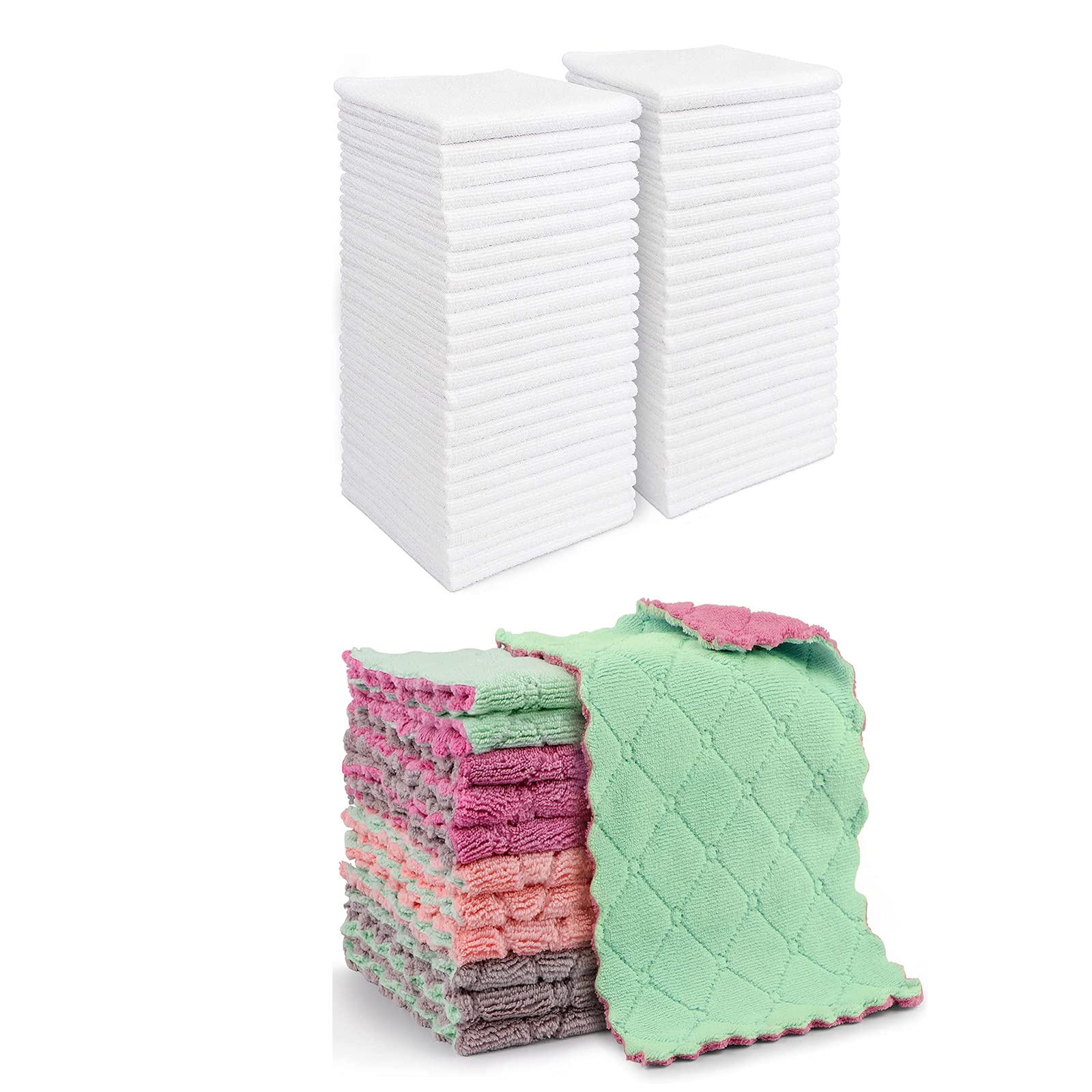 AIDEA Super Absorbent Dish Cloths 12 Pack - Reusable Fast Drying for Kitchen Cleaning