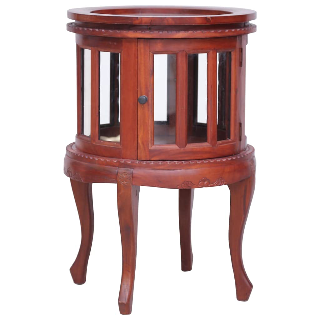Modern Wood Side Cabinet with Incense Burner Design - Sofa Table with Storage Tray & Large Compartment for Living Room, Bedroom - Brown Display Cabinet for Home Decor & Organization