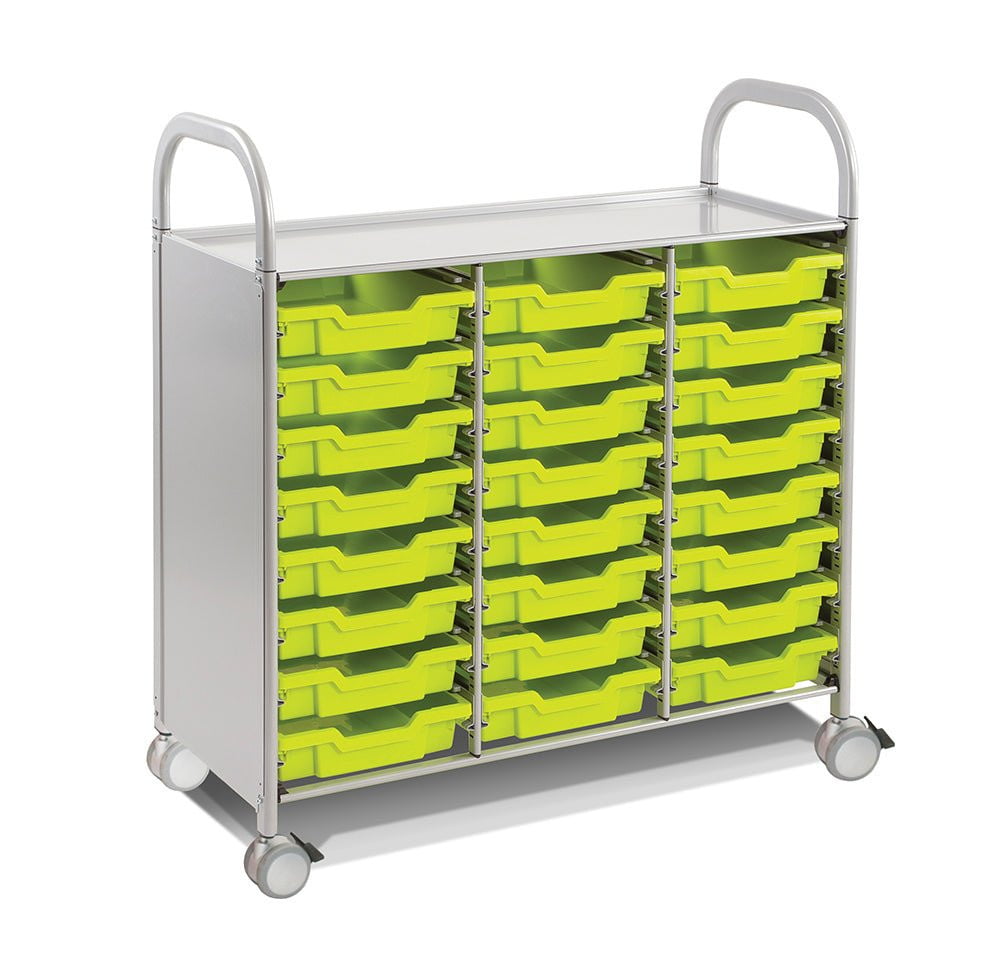 Gratnells Callero Plus Treble Cart with 24 Shallow Trays - Perfect for Classroom Storage, School Supplies Organization & Educational Materials Management