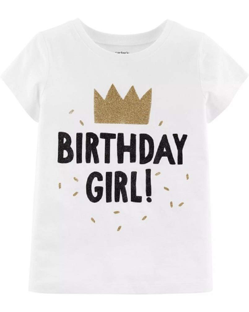 Carter's Baby Girl Glitter Birthday Girl T-Shirt - Cute & Sparkly Outfit for 1st Birthday, Party, Photo Shoots & Special Occasions