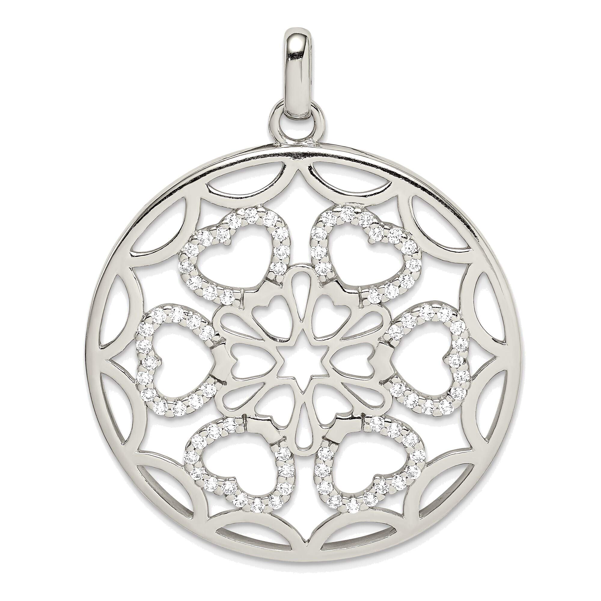 Sterling Silver CZ Heart Pendant - Elegant Jewelry for Gifts & Daily Wear