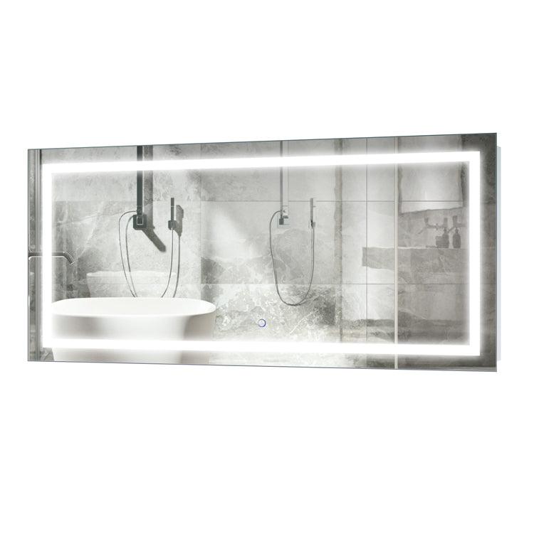 Krugg Icon 48x24 Inch LED Bathroom Mirror with Adjustable Dimmer & Anti-Fog Function - Perfect for Modern Bathrooms, Vanity Lighting, and Spa-Like Home Decor