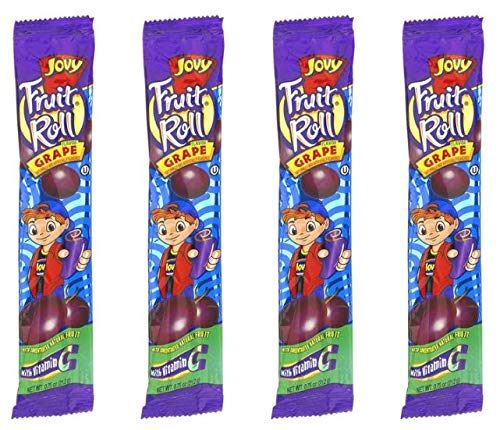 Jovy Fruit Roll Snacks - Grape Flavor (16 Packets) | Healthy Kids Snacks, School Lunch Box Treats & On-the-Go Energy Boost | No Artificial Colors, Vegan Friendly | Perfect for School, Office, Travel & Outdoor Activities