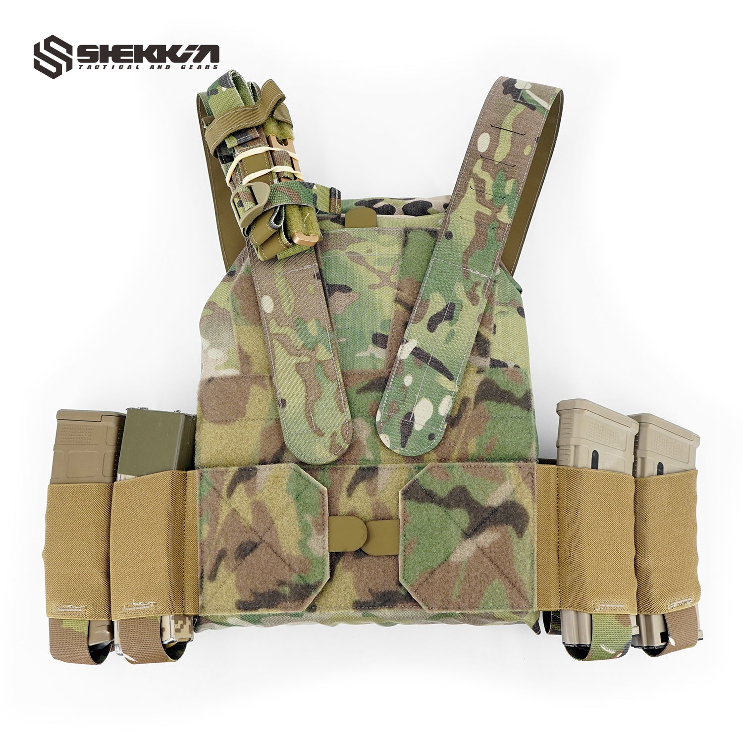 Shekkin Gears Low Visibility Elastic Magazine Pouches Cummerbund - Tactical Vest Accessories for Military & Airsoft Training