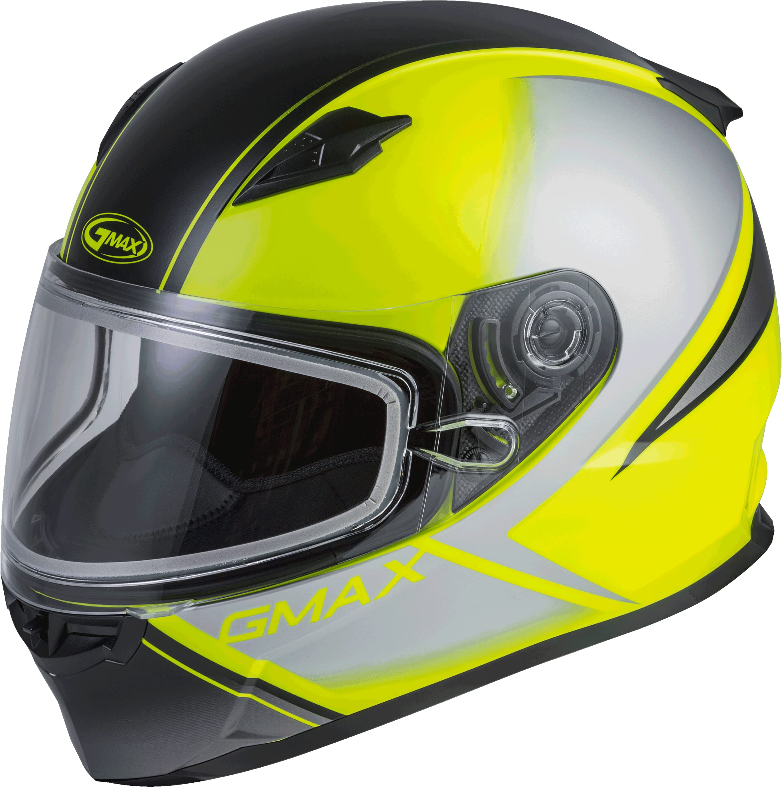 FF-49S Full-Face Snowmobile Helmet - Matte High Visibility (HI-VIS/BLK/Gry) - Size SM - Winter Sports & Extreme Weather Protection for Snowmobiling, Skiing & Outdoor Adventures